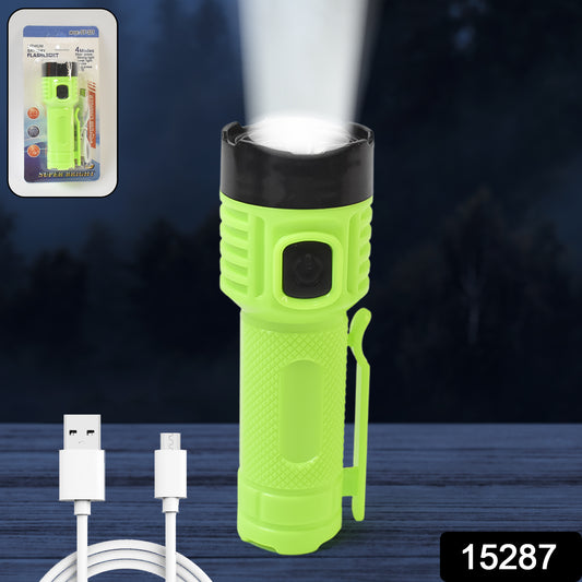 4 Modes Super Bright Led Torch High Lumens Fast Charging Flashlight Torch (1 Pc) - Springkart 