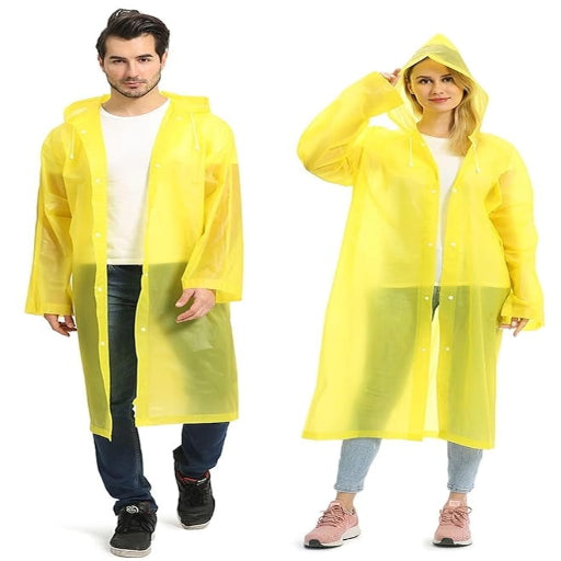 Waterproof Hooded Raincoat - Men & Women (Random Color) Imported Material
