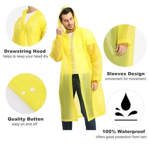 Waterproof Hooded Raincoat - Men & Women (Random Color) Imported Material