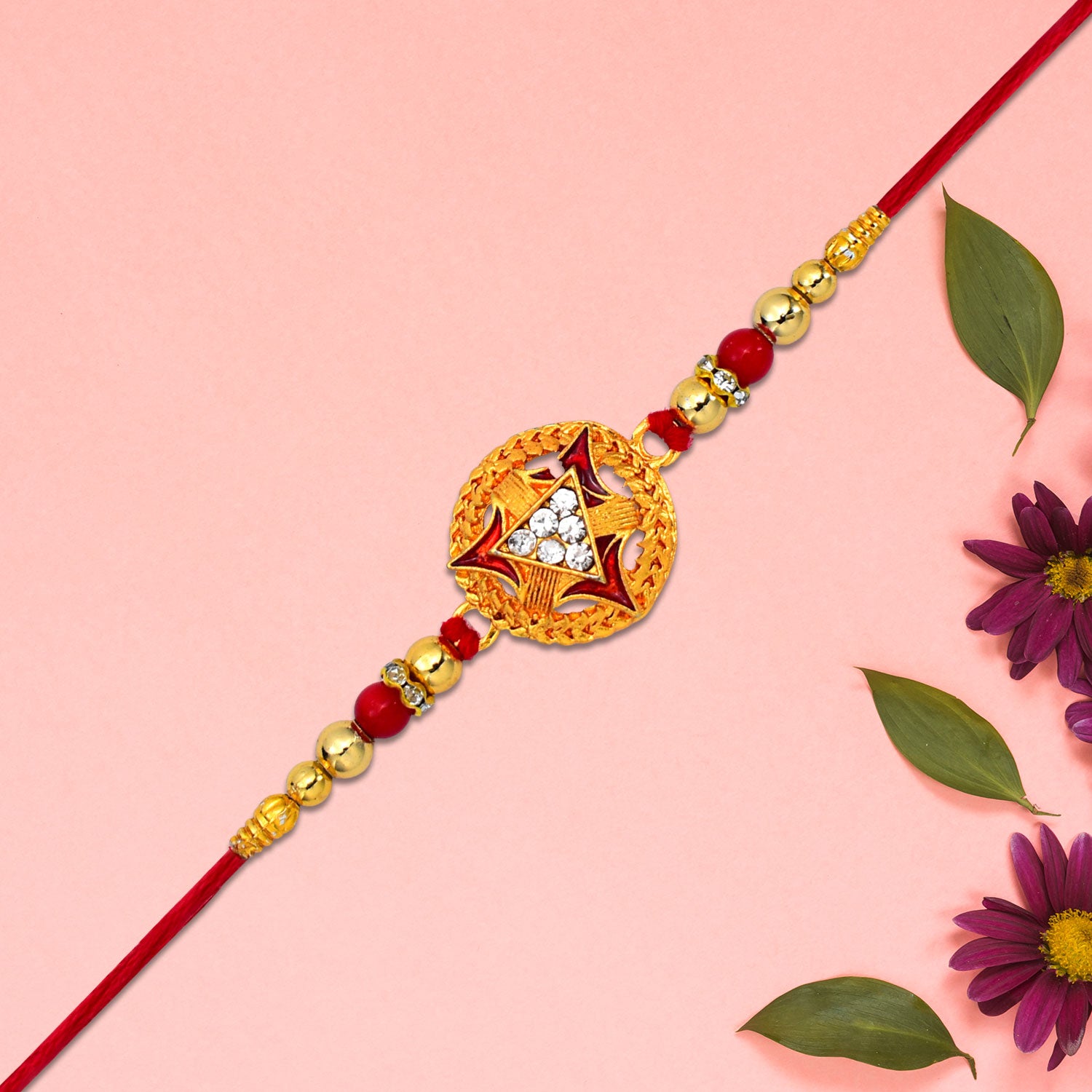 Traditional Gold-plated Round Rakhi – Springkart