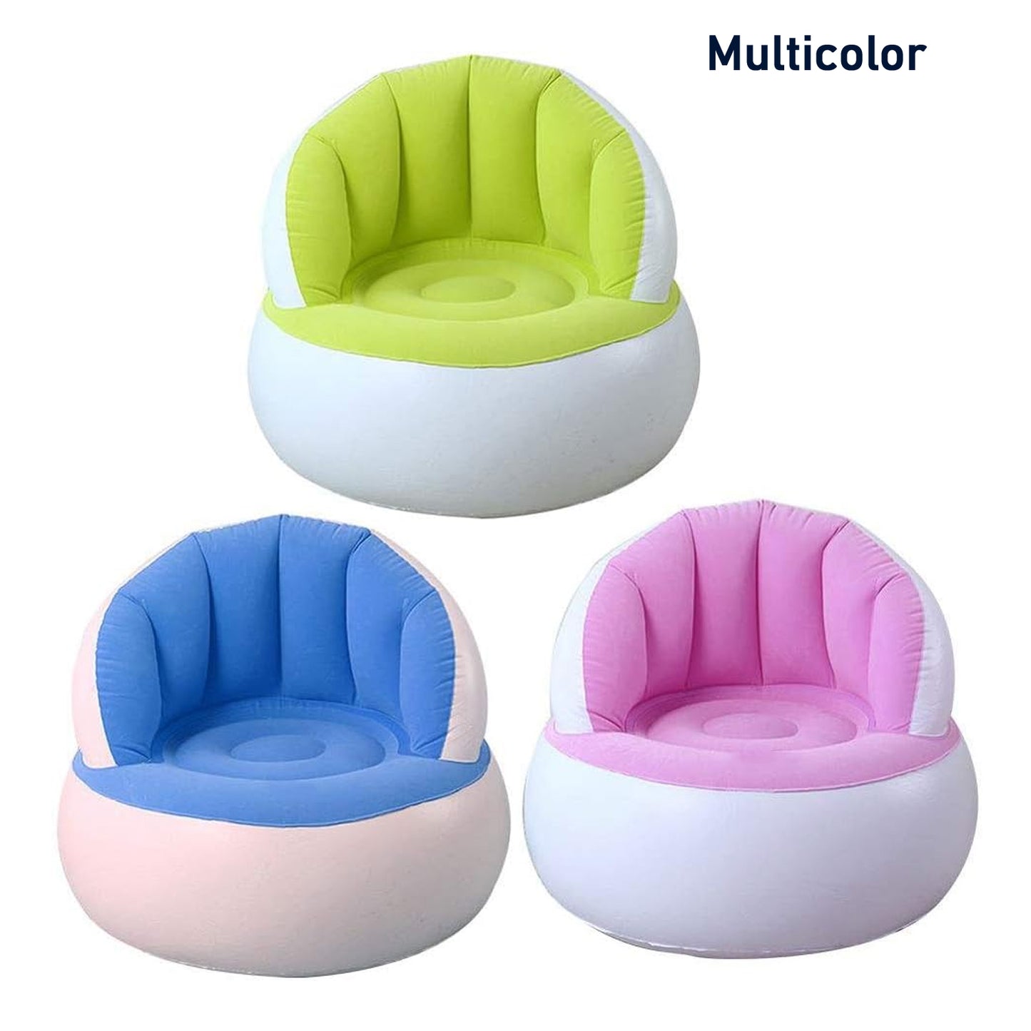 Kids Inflatable Sofa Chair With Backrest Foot Air Pump With Hose (1 Set 85x74 Cm Approx) - Springkart 