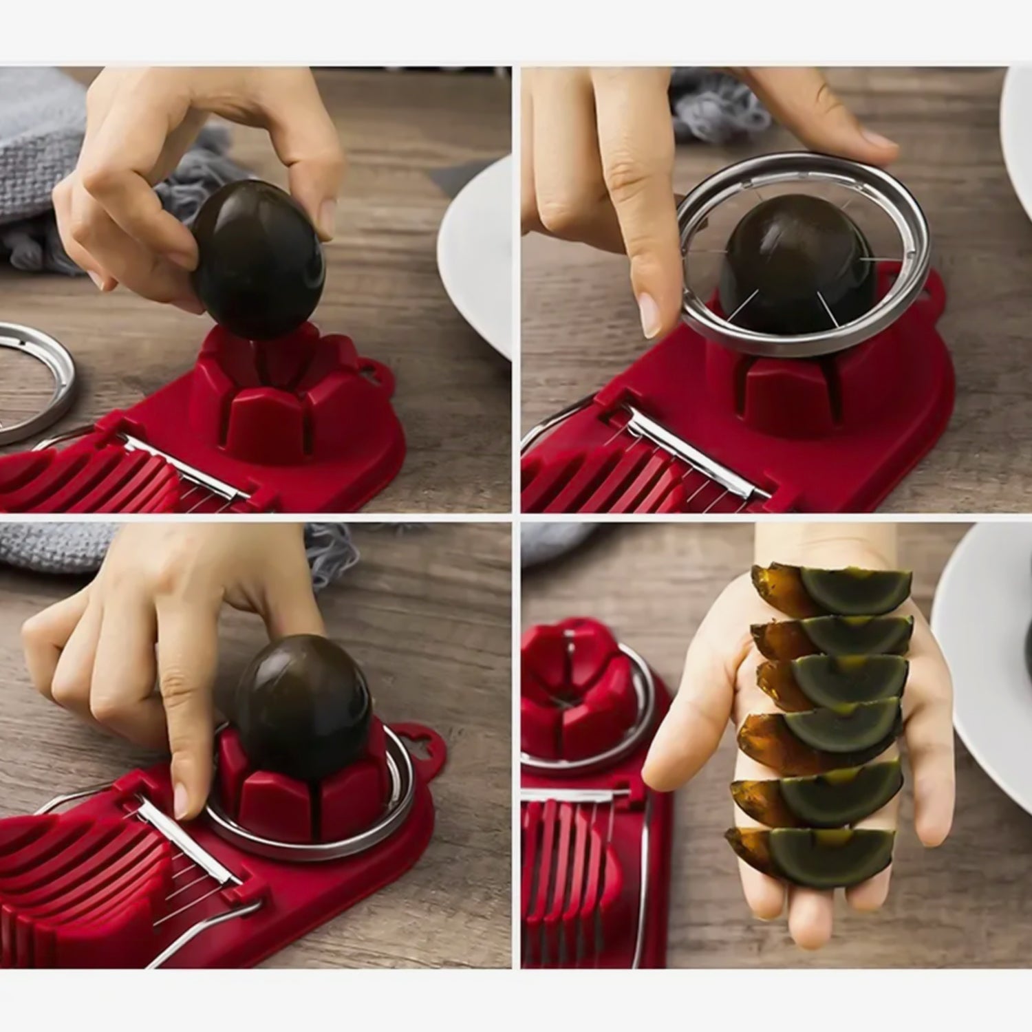 2 In 1 Egg Slicer Egg Cutter For Hard Boiled Eggs (1 Pc) - Springkart 
