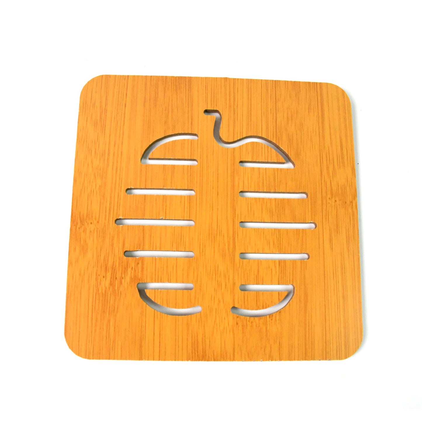 Square Bamboo Wood Table Place Mat Hot Pot Cup Mat Tea Coaster(1414 Cm 1 Pc) - Springkart 