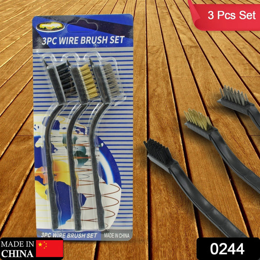 244 -3pcs Mini Wire Brush Set (Steelnylonbrass Brush) - Springkart 