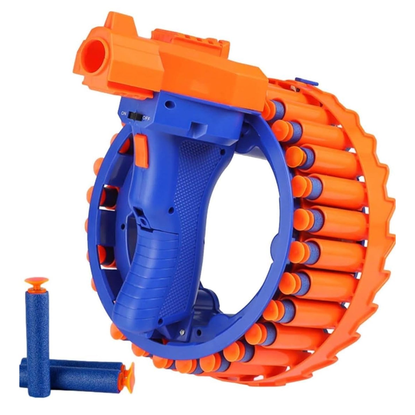 17921 Amazing Toy Gun Electric Gun For Children 28 Soft Bullets For Youth Safety Childrens Electric Hand Ring Wheel Soft Bullet Gun Gift Toys - Springkart 