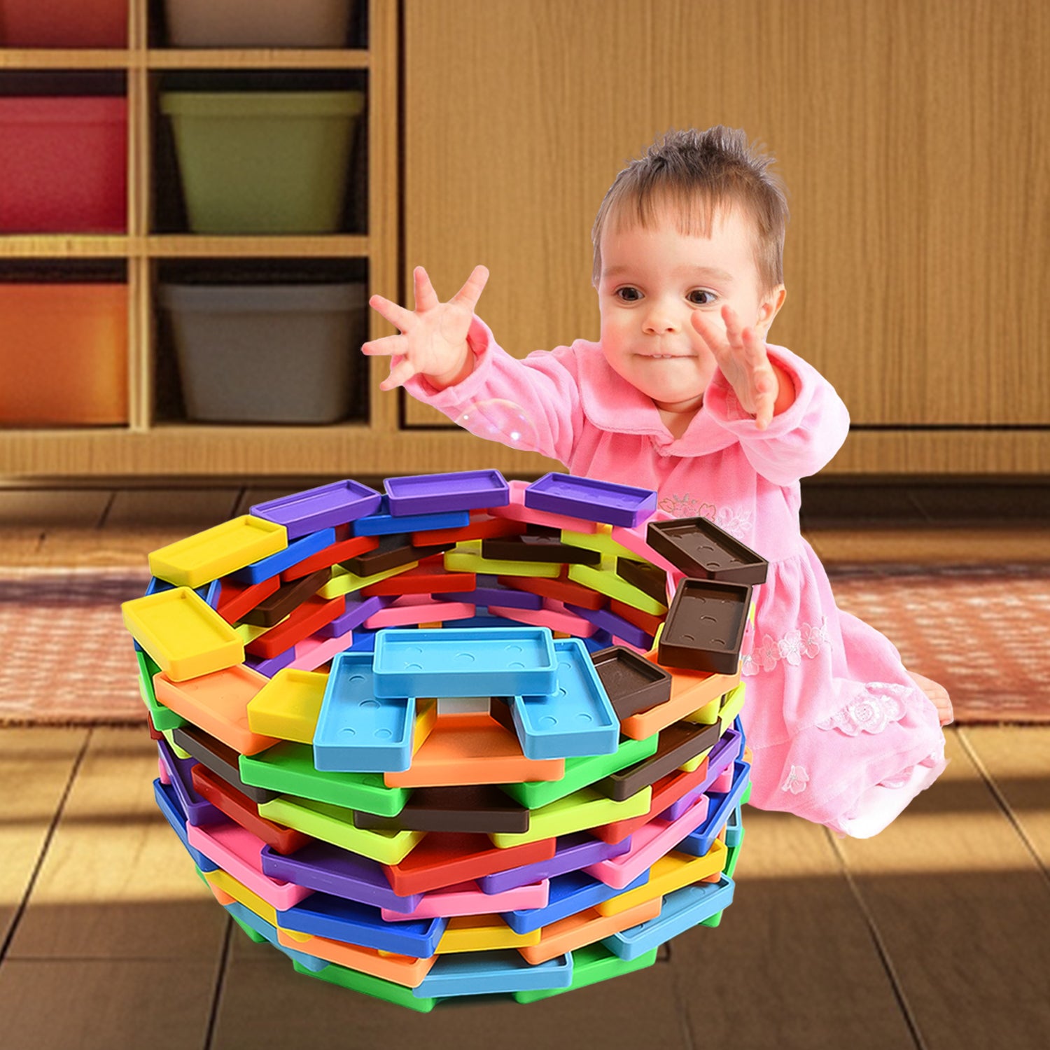 Kids 120 Domino Blocks Dominoes (120 Pcs Set) - Springkart 
