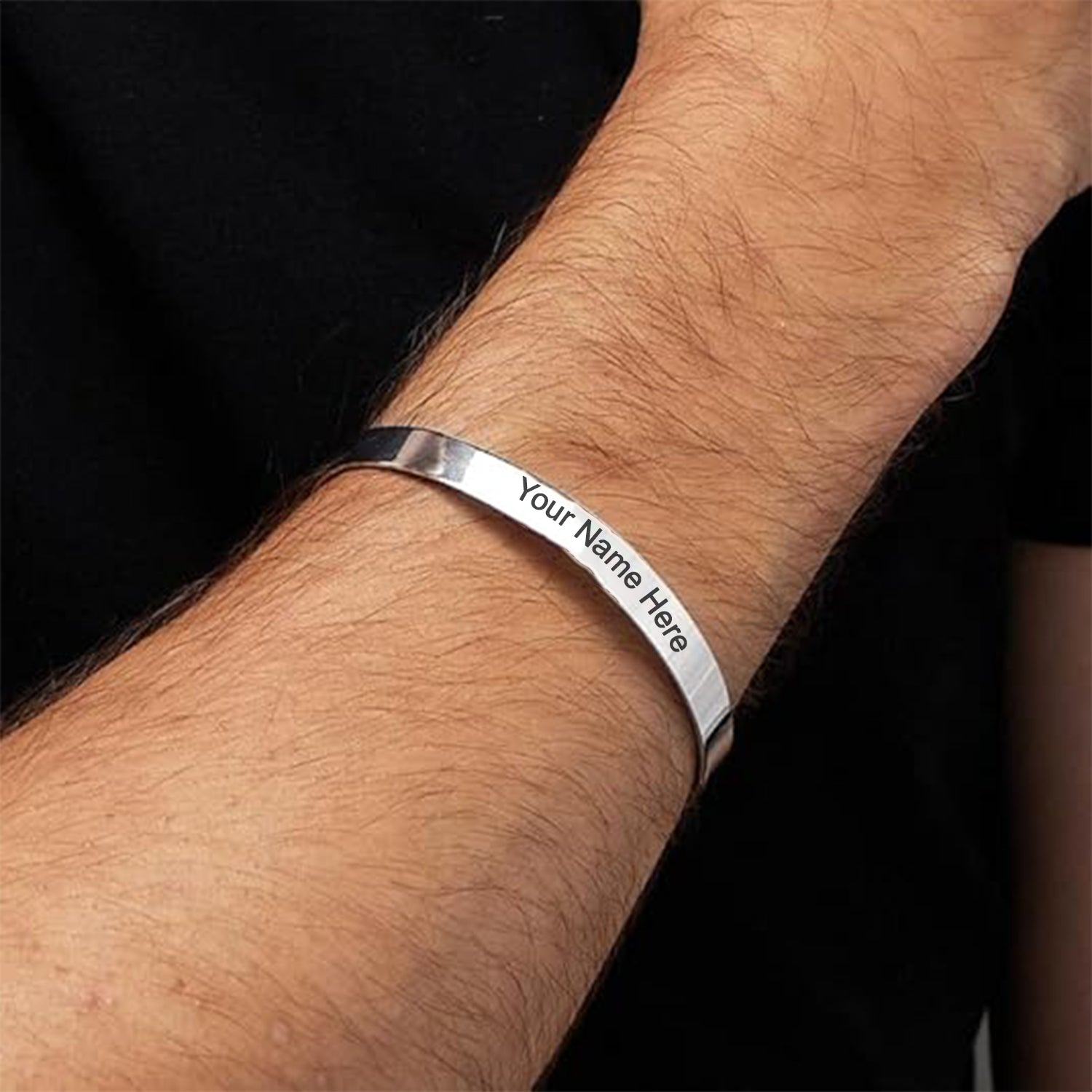 Customized Personalized Stylish Kada Bracelet (1 Pc Silver) - Springkart 