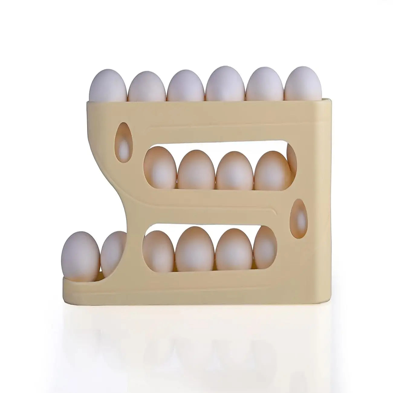 Rolling Egg & lemon Dispenser For 18-24 Eggs, Space-Saving And Durable Storage Solution With Gravity three Layer Plastic Egg Holder