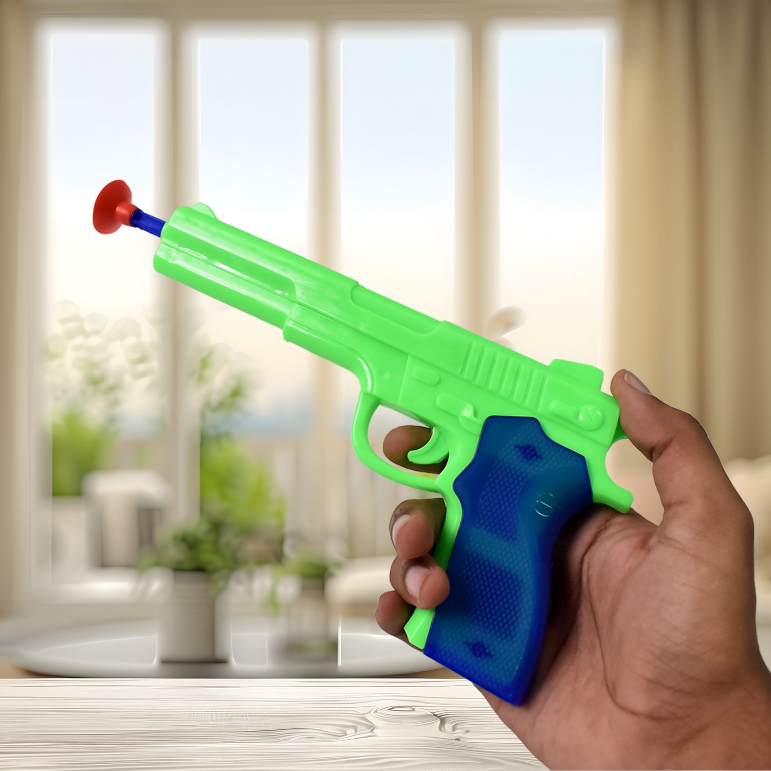 Medium Size Plastic 1 Gun With 5 Soft Suction Dart Bullets (1 Set) - Springkart 