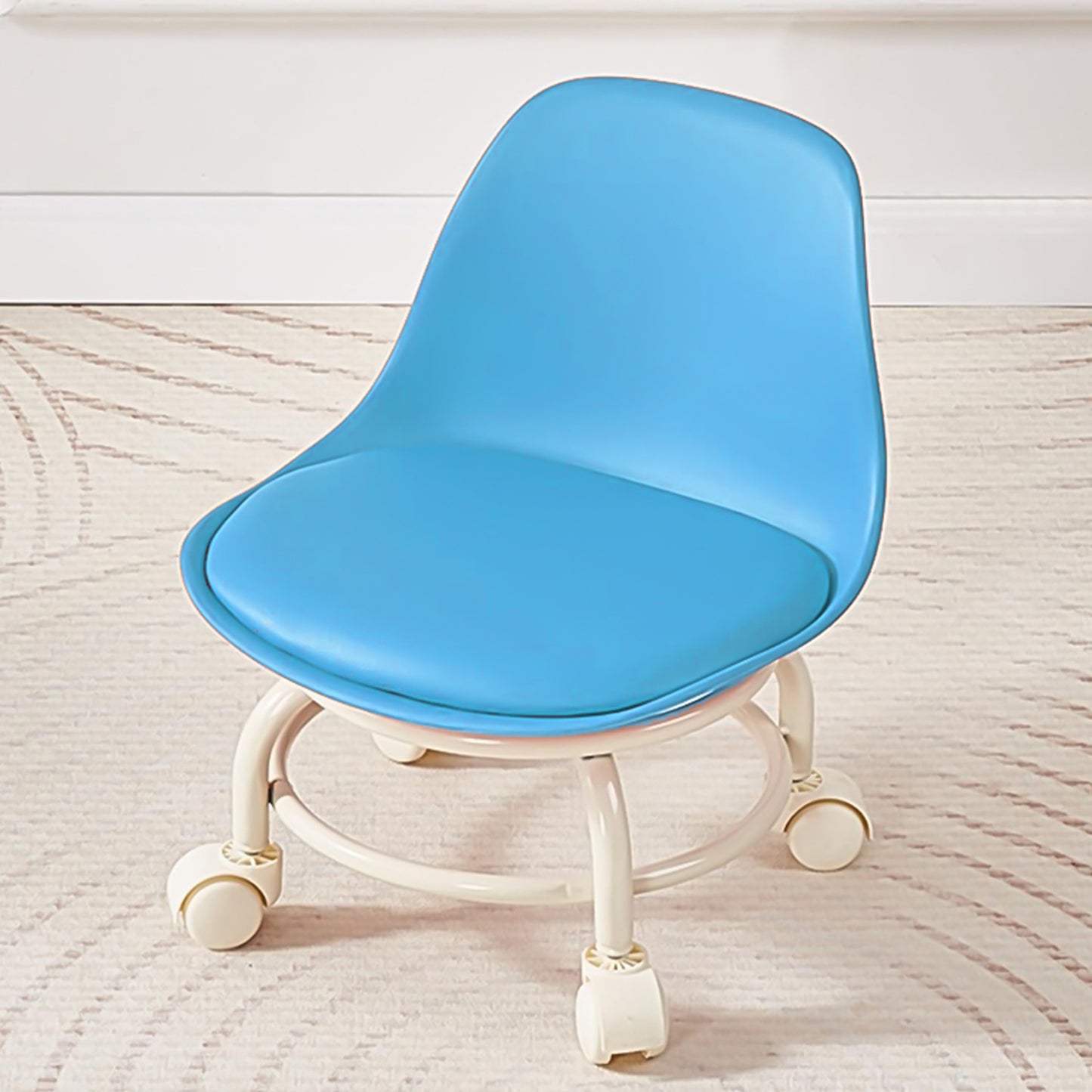 Plastic Low Round Rolling Stool With Wheels Pedicure Stool (1 Pc Mix Color) - Springkart 