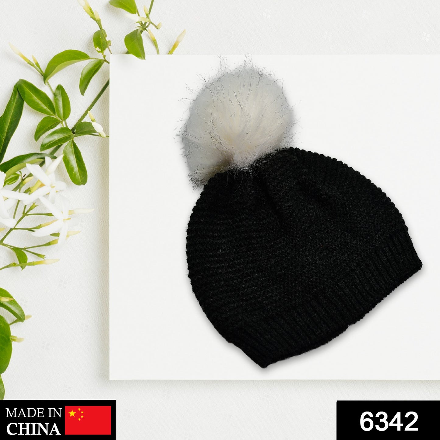 6342 Mens And Womens Skull Slouchy Winter Woolen Knitted Black Inside Fur Beanie Cap. - Springkart 