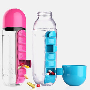 Pill & Vitamin Bottle – Portable Plastic Storage Container for Pills, Supplements & Vitamins (Random Color- Pack of 1)