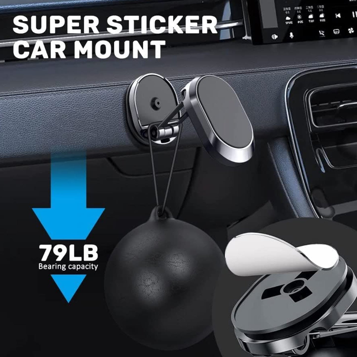 6102 360 Degree Rotating Magnetic Car Phone Holder Metal Folding Car Phone Holder New Alloy Folding Magnetic Car Phone Holder (Pack Of 1) - Springkart 