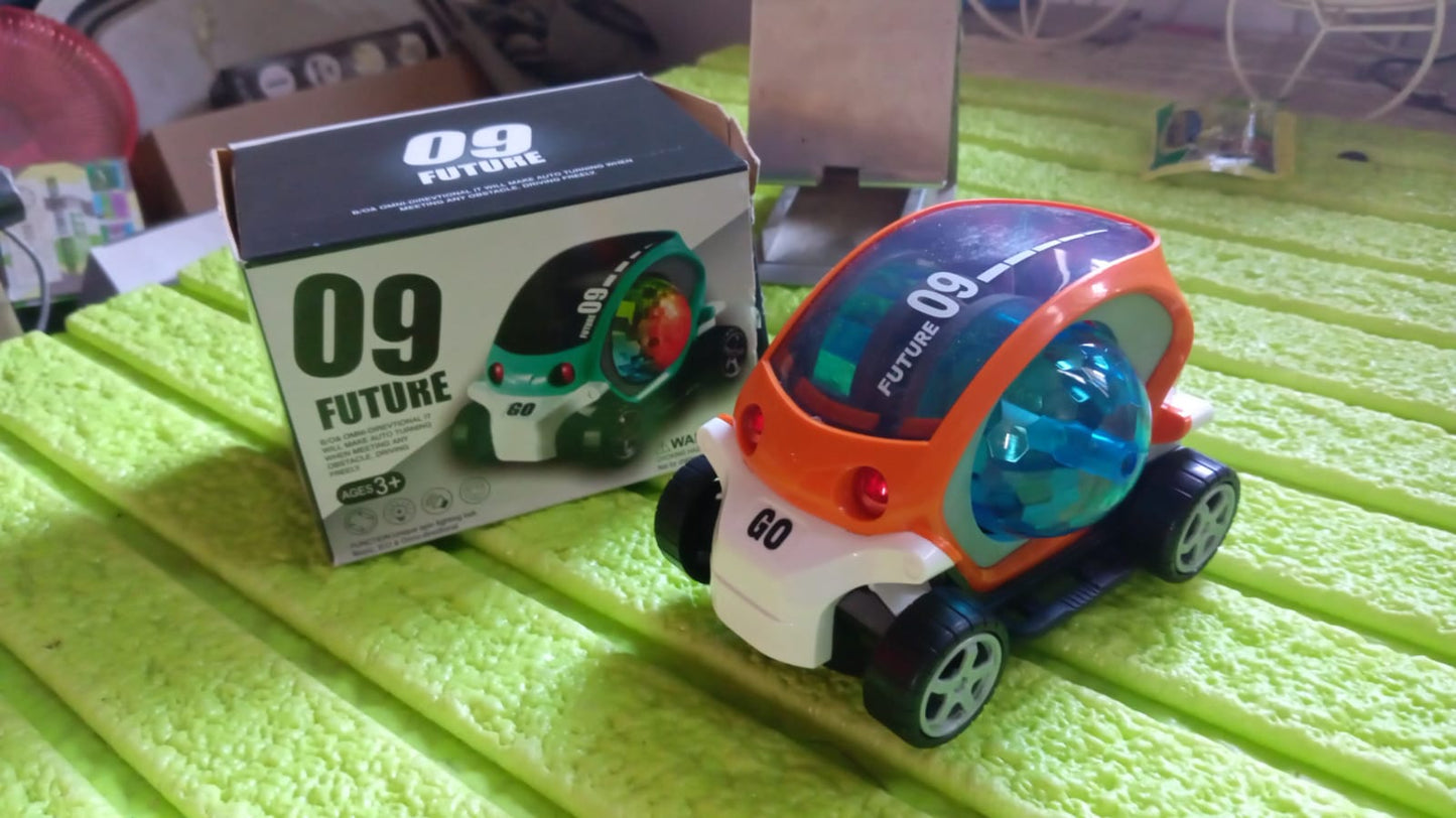 17922 Plastic 360 Degree Rotating Stunt Car Toy For Kids - Bump And Go Action With 4d Lights And Music Plastic Mini Car With Disco Ball (1 Pc Battery Not Included) - Springkart 