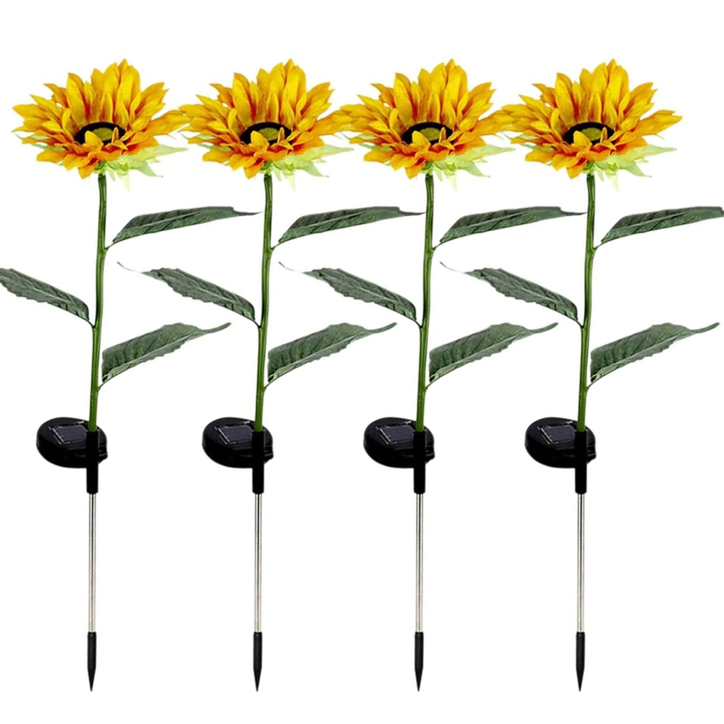 Garden Solar Sunflower Outdoor Led Light Inserted Ground Simulation Plant (4 Pcs Set) - Springkart 