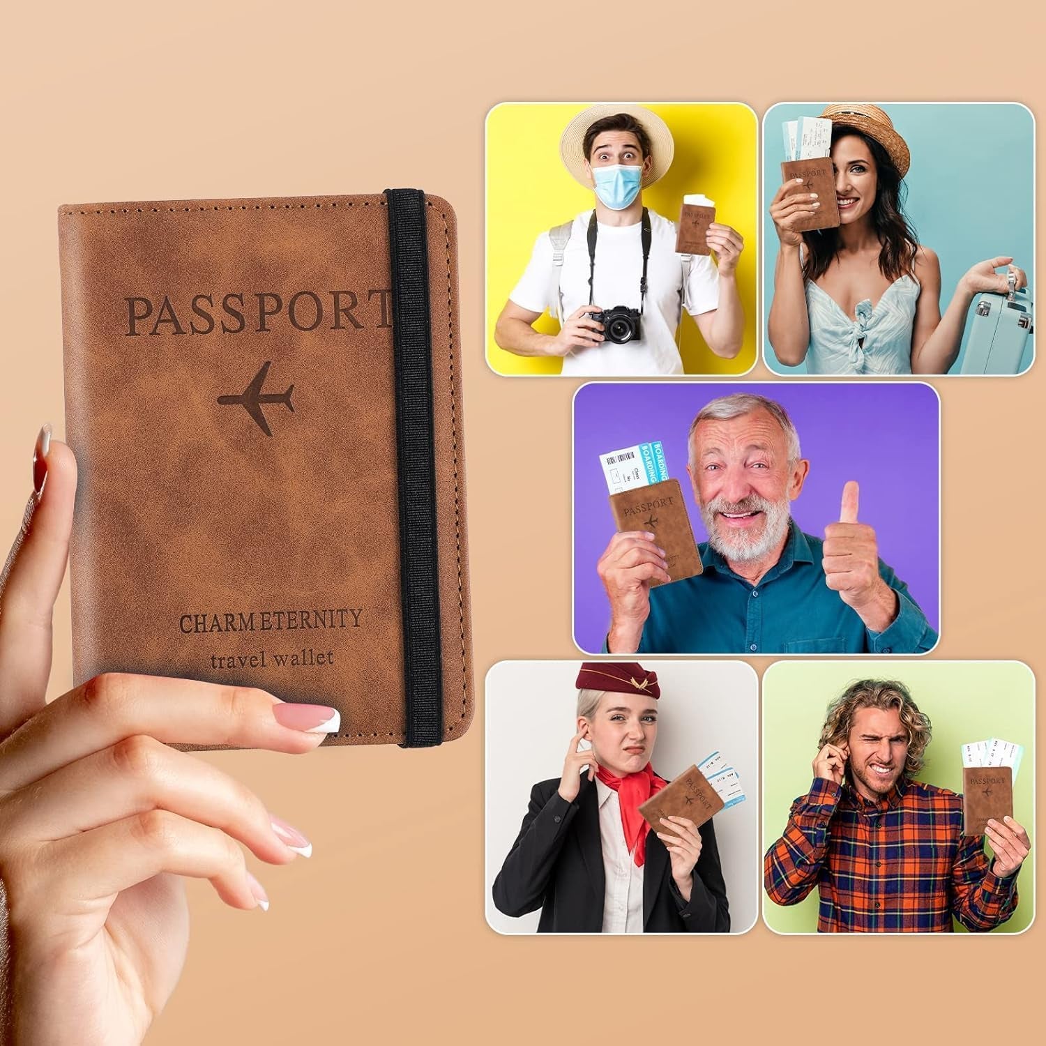 Passport Holder Cover Pu Leather Travel Wallet Case (1 Pc 1511 Cm) - Springkart 