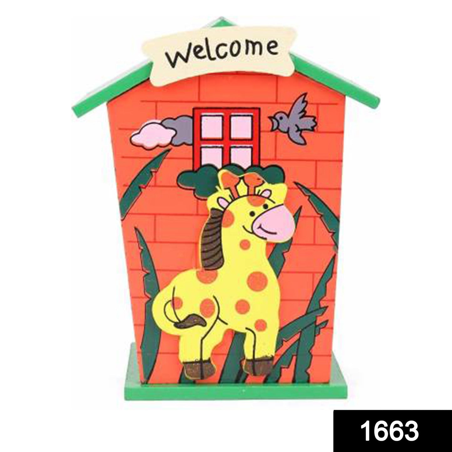 Cute Cartoon House Shaped Lovely Wooden Piggy Bank Money Bank - Springkart 