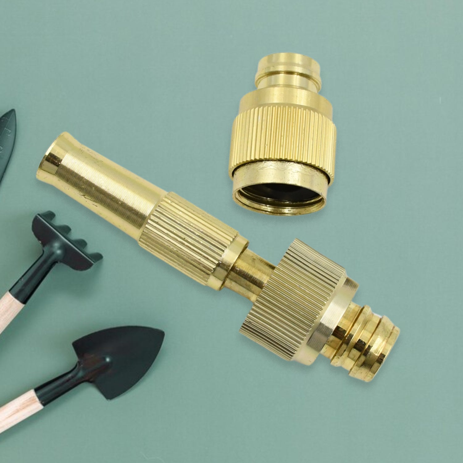 7588 Water Spray Nozzle For Water Pipe Booster Nozzle For Car Wash Nozzle With High Pressure Water Adjustable Brass Nozzle Water Spray Gun For Gardening Watering Tools - Springkart 