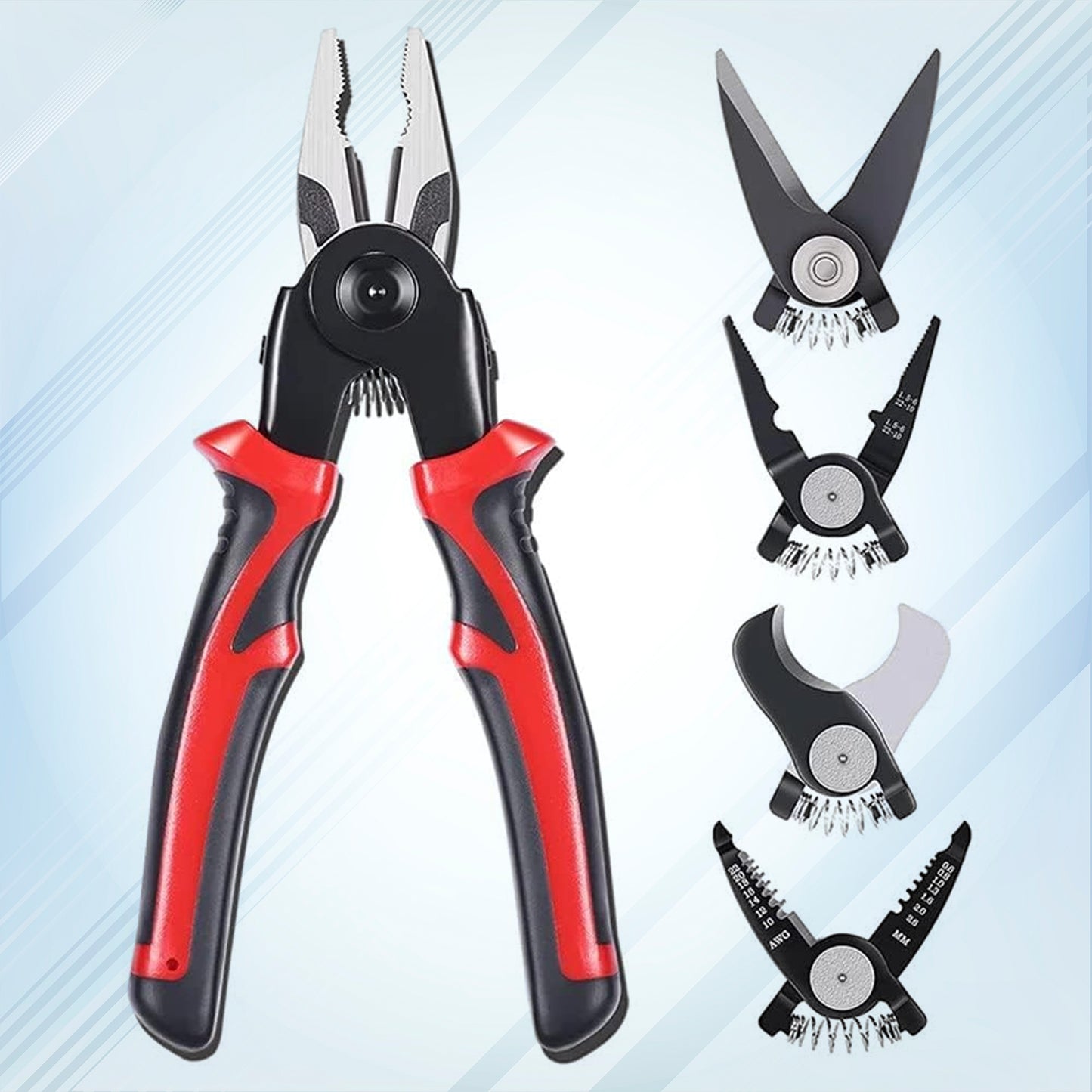 5 In 1 Wire Stripper Pliers Set Soft Grip Anti-slip Alloy Steel Cutting Gripping Stripping - Springkart 