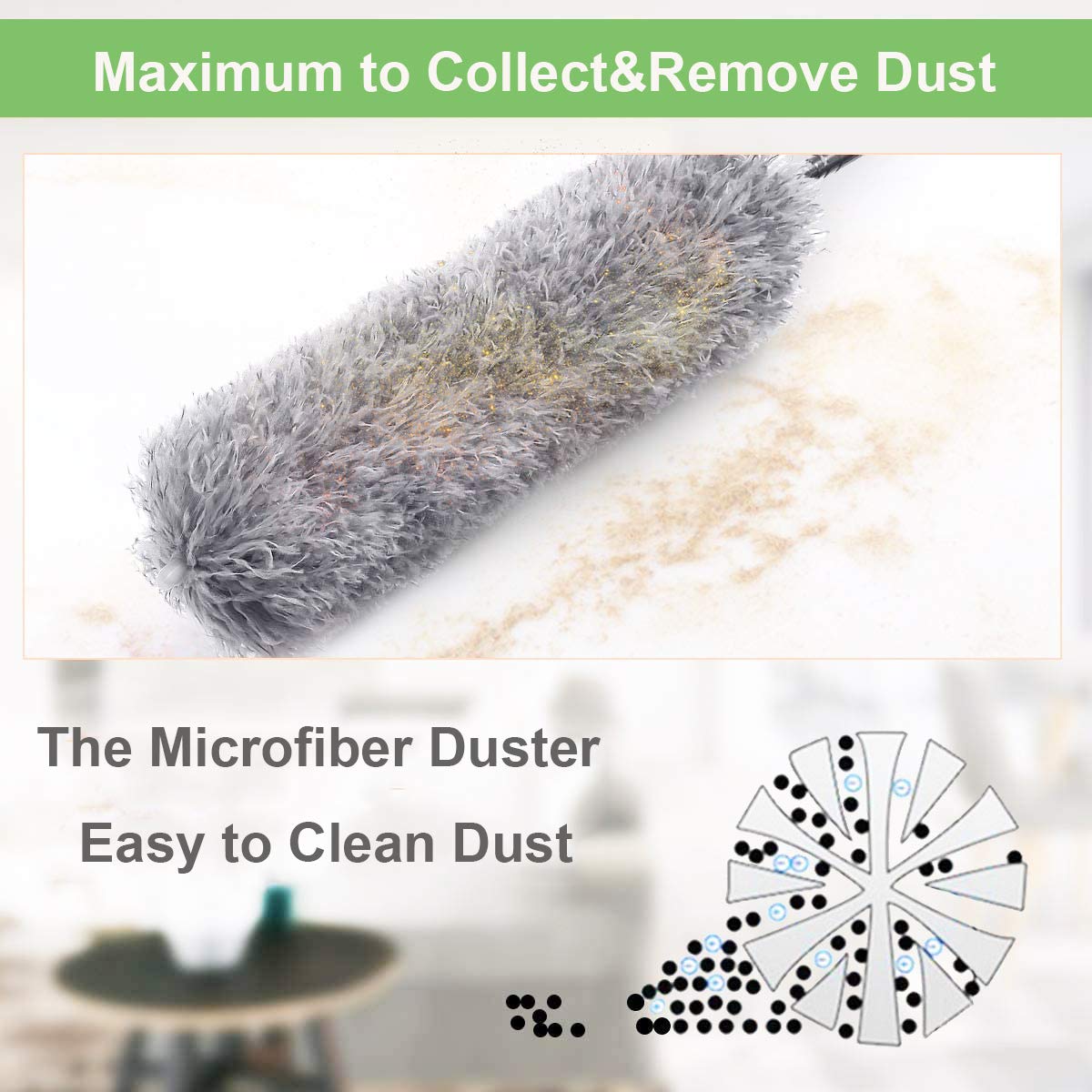 1279 Microfiber Dusters For Cleaning Telescoping Feather Duster With 100 Inches Extendable Handle Pole Dusting Cleaning Tools For Cleaning High Ceiling Ceiling Fan Blinds Cobwebs Furniture Cars - Springkart 