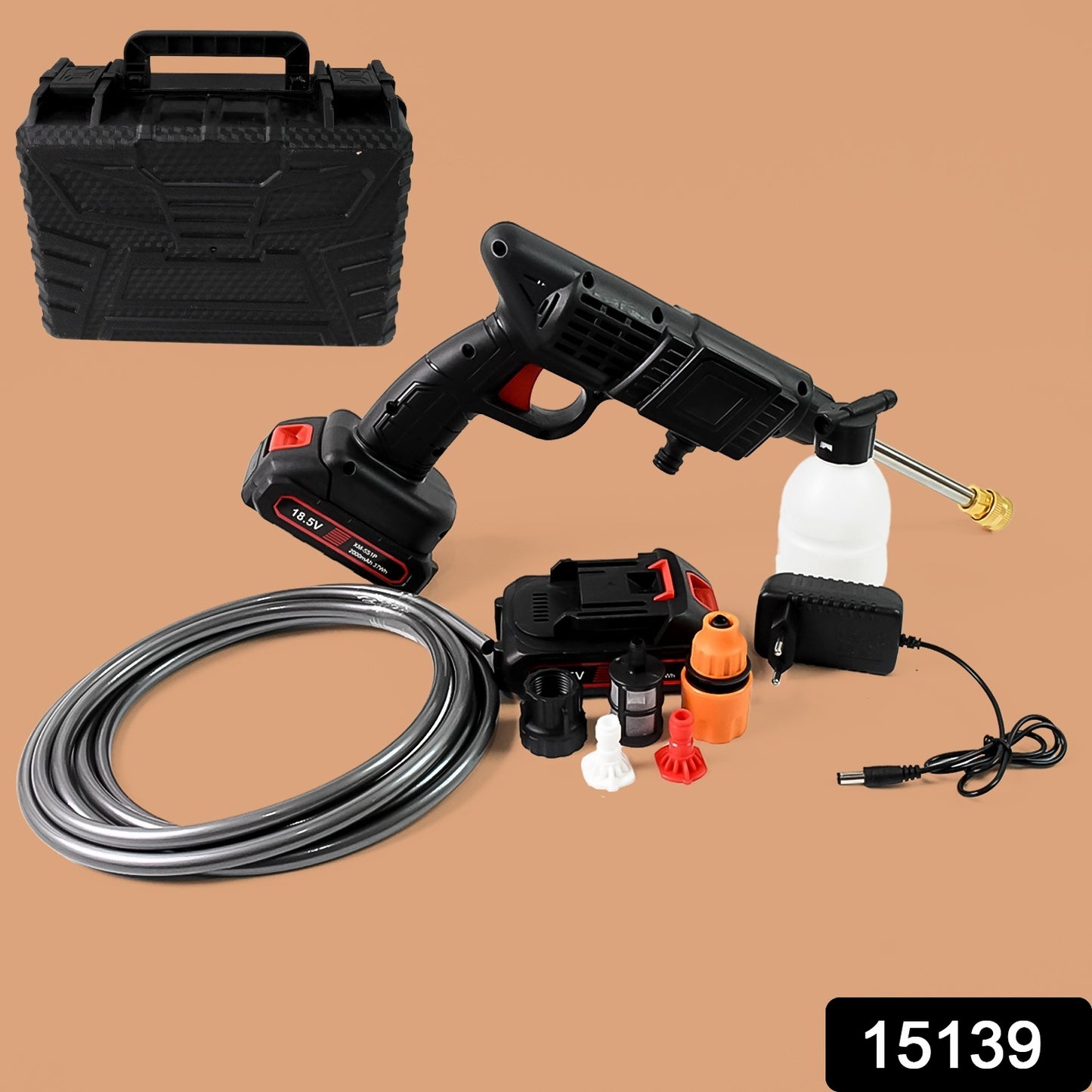 Double Battery 18.5v Rechargeable Electric Car Washer Gun (1 Set) - Springkart 