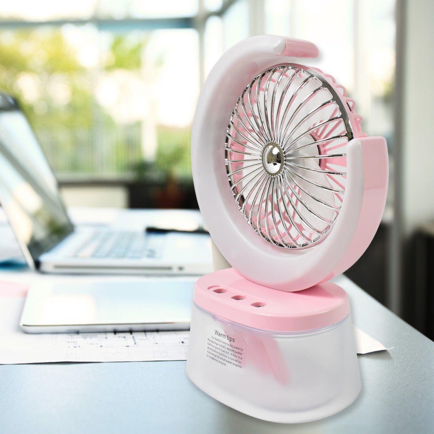 Desktop Fan - Camping Fan With Led Light Portable Humidifying Fan (1 Pc Plug Play Fan) - Springkart 