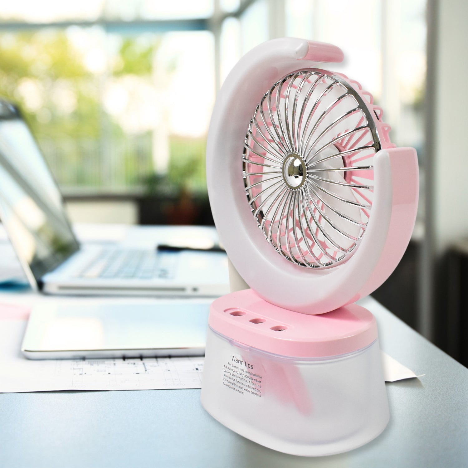 Desktop Fan - Camping Fan With Led Light Portable Humidifying Fan (1 Pc Plug Play Fan) - Springkart 