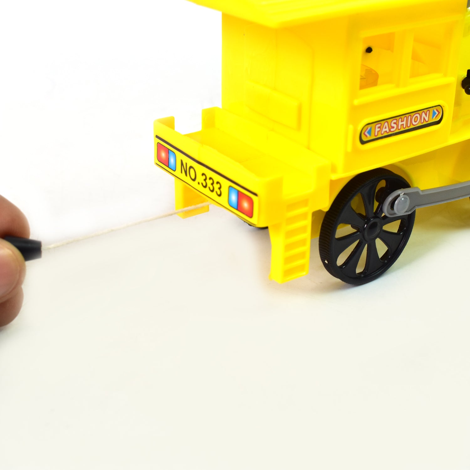 Pull And Go Train With Light Plastic String Pull Back Train (1 Pc Mix Color) - Springkart 
