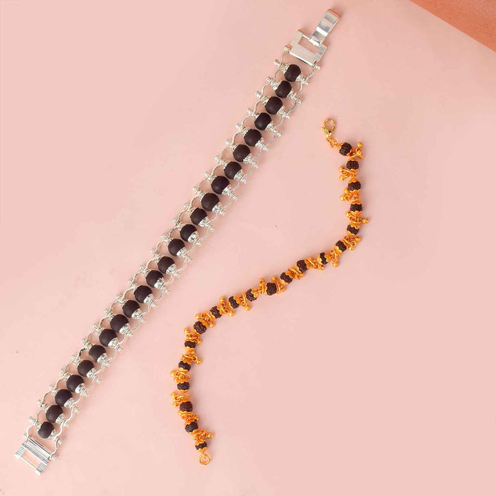 Govt. Certified Silver & Gold PVD Coated Bracelet Combo for Women