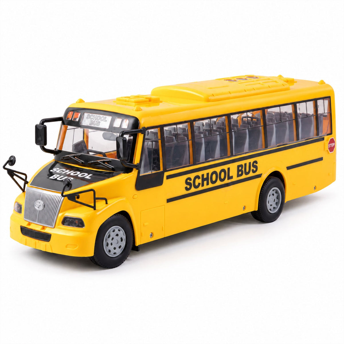 Rechargeable Remote Control School Bus Toy With Lights And Music (1 Set)