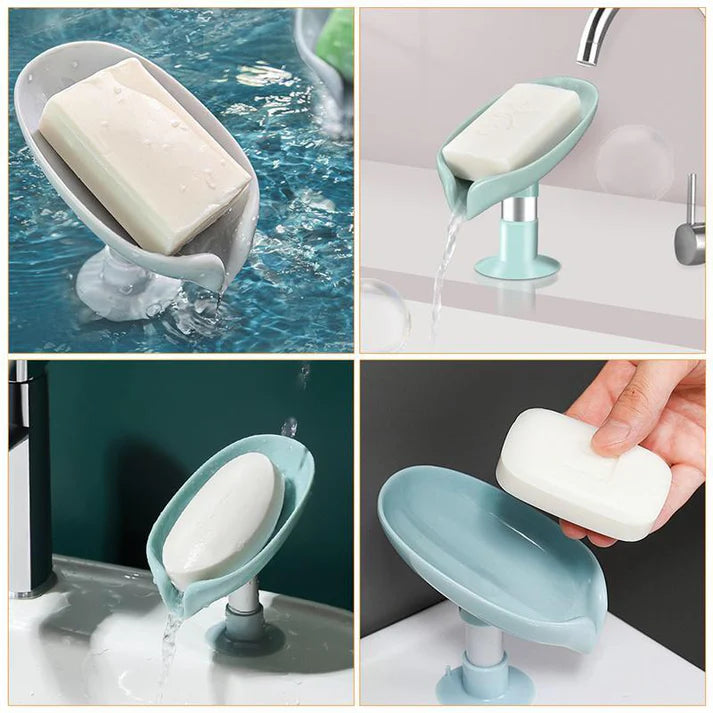 Suction Drain Soap Tray, Soap Holder Stand Soap Dish Holder Soap Box 2 Piece - Springkart 
