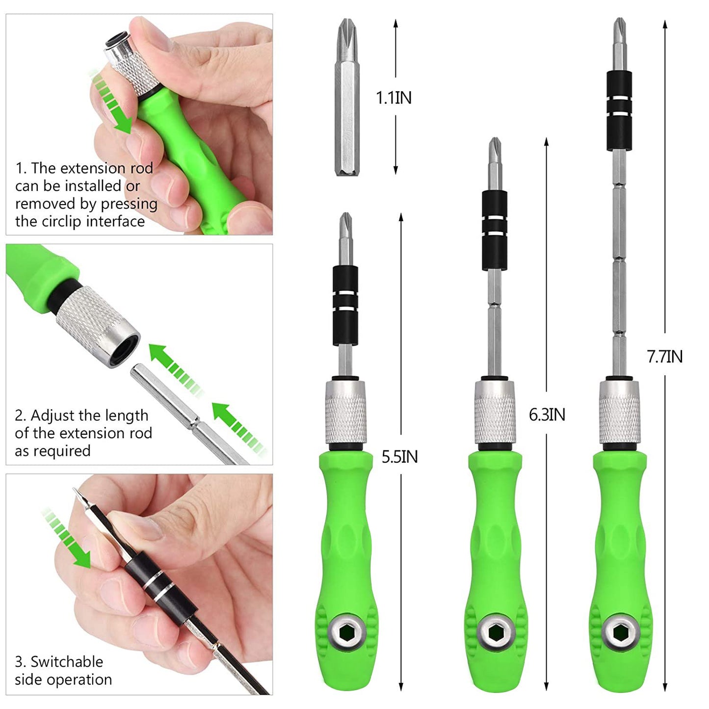 1557 32 In 1 Mini Screwdriver Bits Set With Magnetic Flexible Extension Rod - Springkart 