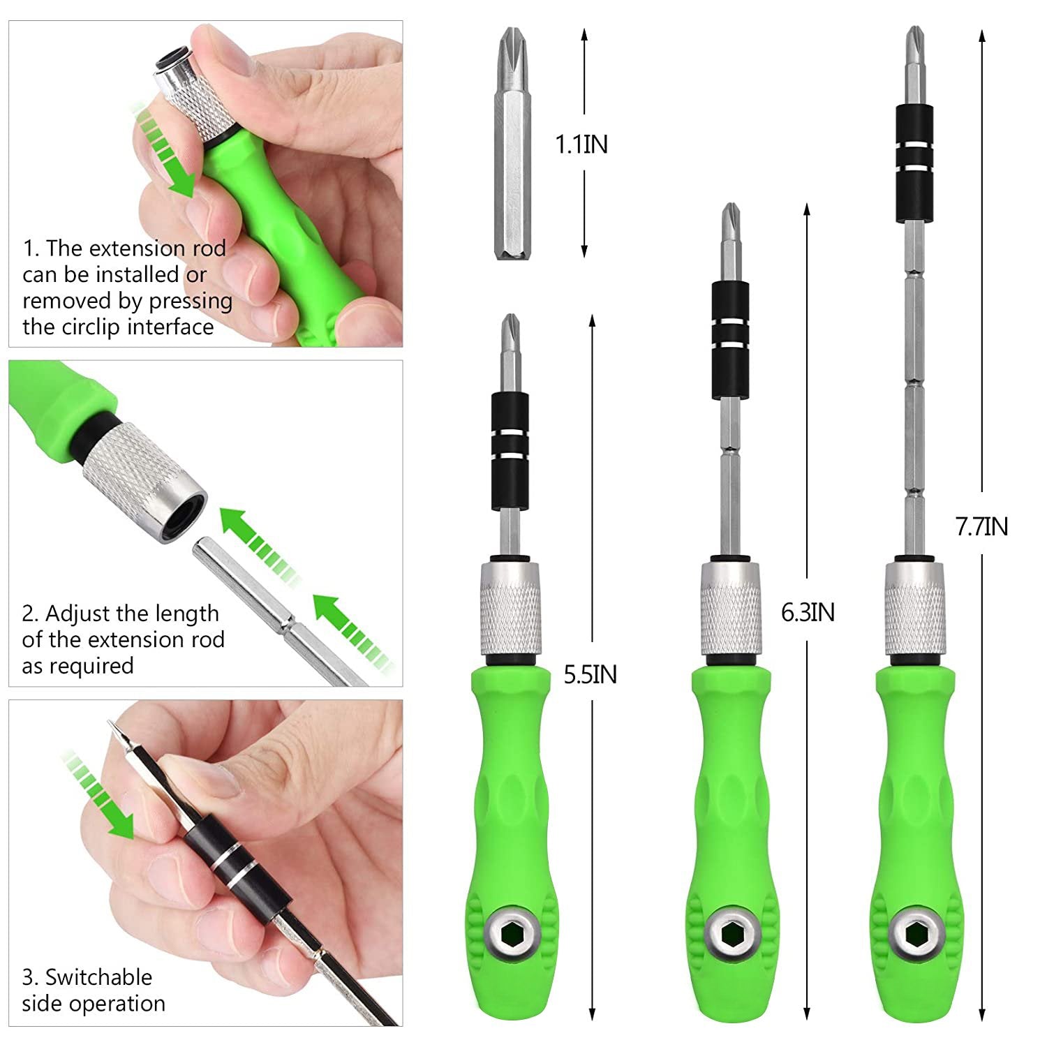 1557 32 In 1 Mini Screwdriver Bits Set With Magnetic Flexible Extension Rod - Springkart 