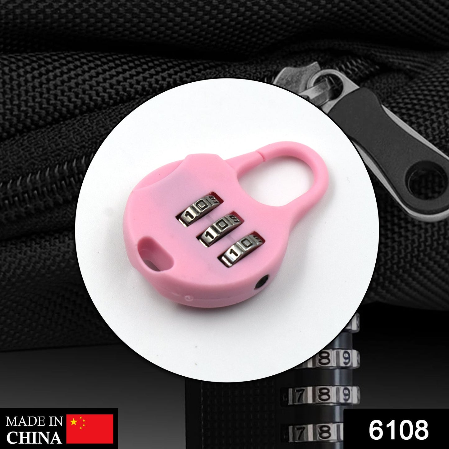 6108 3 Digit Zipper Lock And Zipper Tool Used Widely In All Security Purposes Of Zipper Materials. - Springkart 
