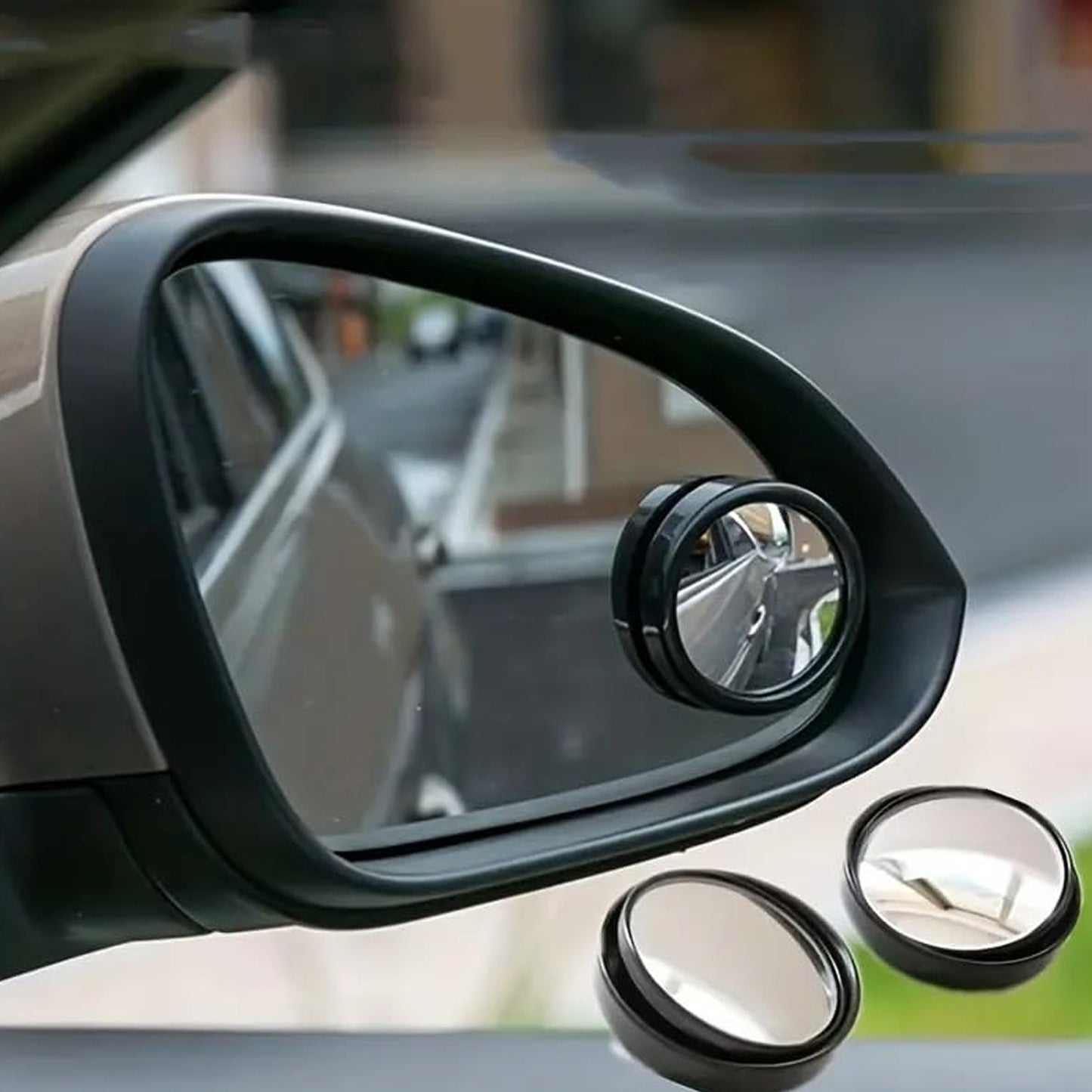 6205 360degree Blind Spot Round Wide Angle Adjustable Convex Rear View Mirror - Pack Of 2 - Springkart 