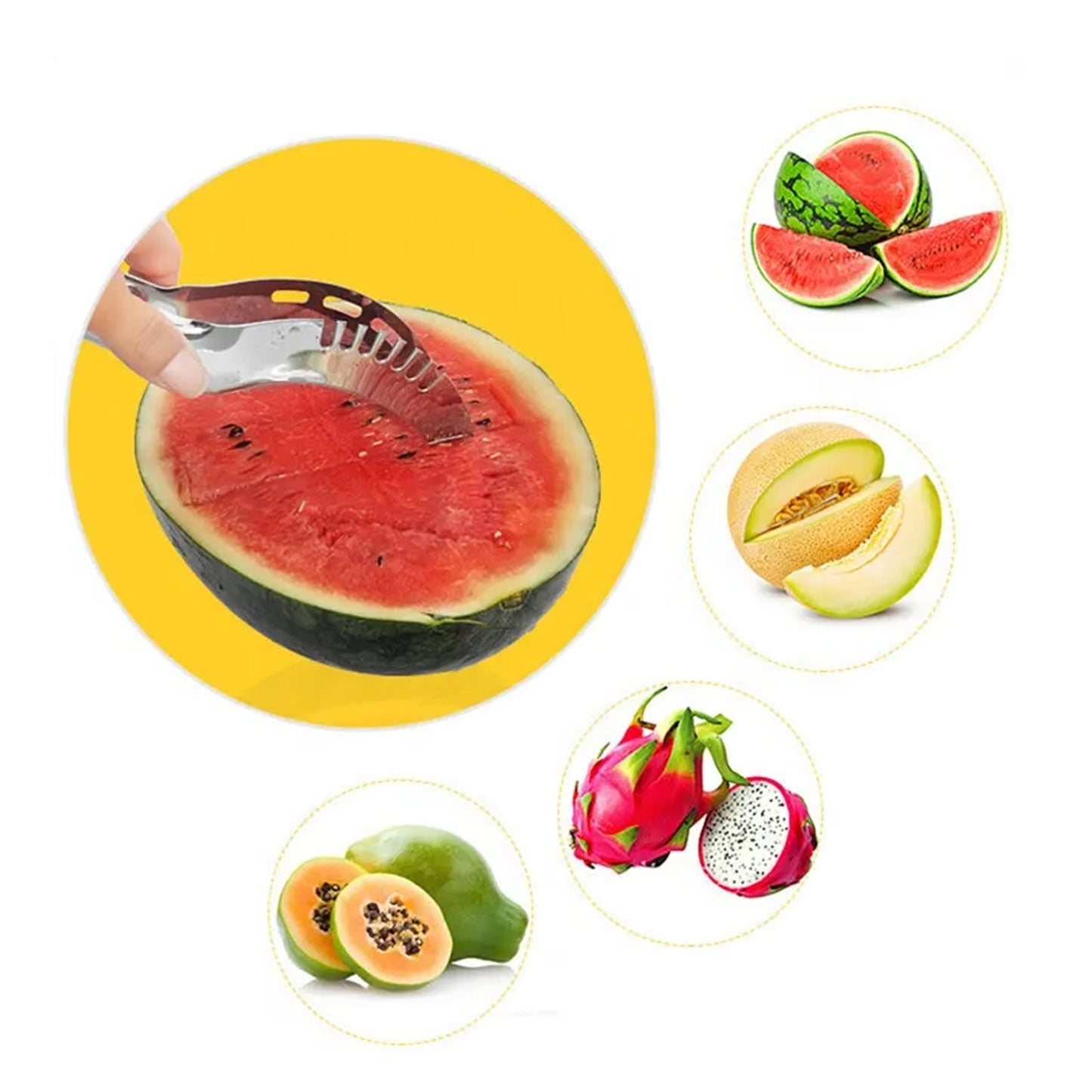 2047l Stainless Steel Watermelon Cantaloupe Slicer Knife Corer Fruit Vegetable Tools Kitchen - Springkart 