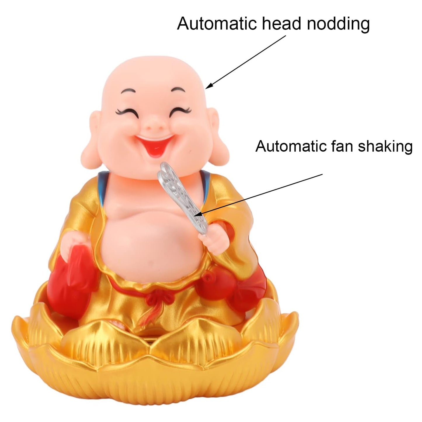 Solar Power Moving Buddha Car Ornament (1 Pc) - Springkart 