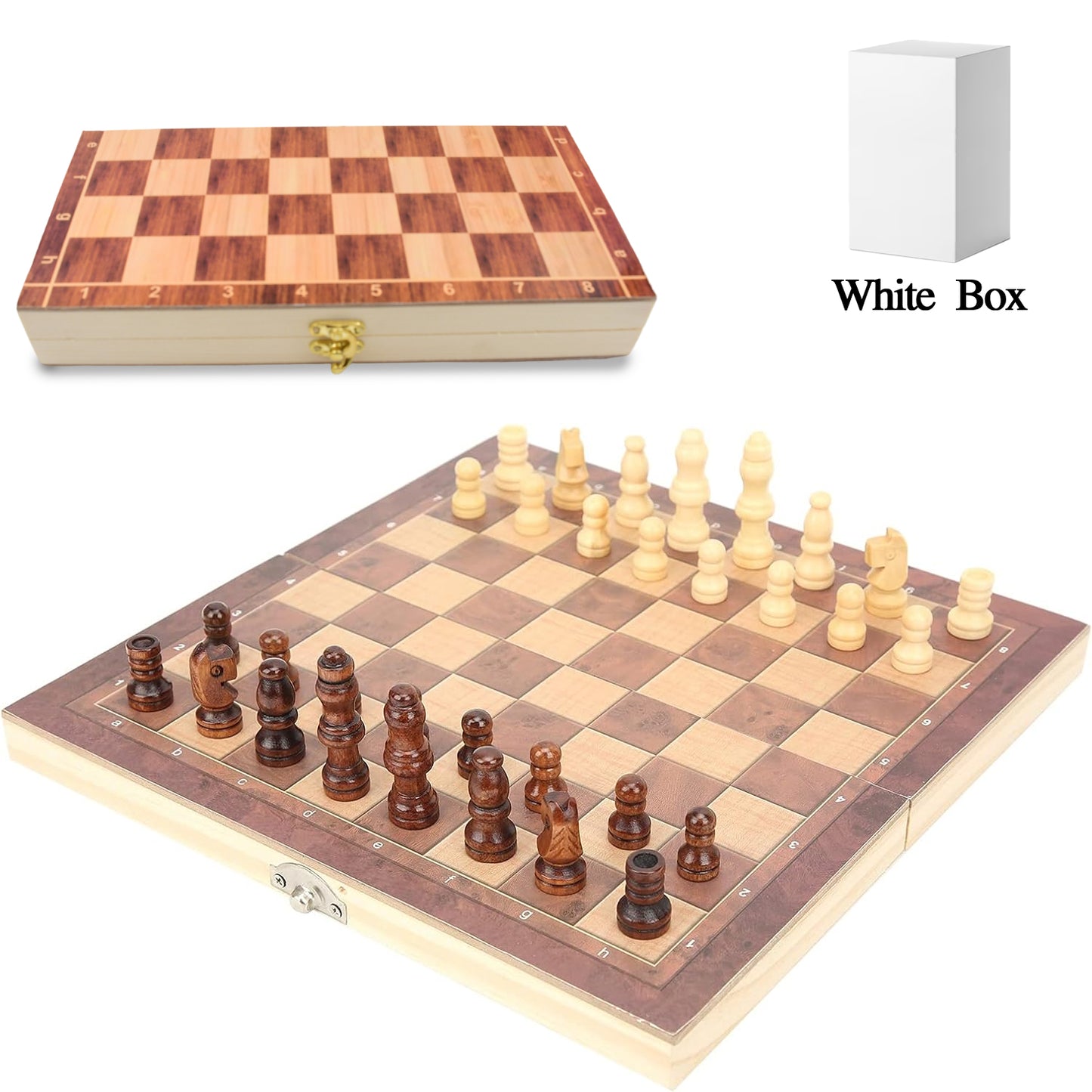 Foldable Wooden Chess Board Set (30 30 Cm 1 Set) - Springkart 