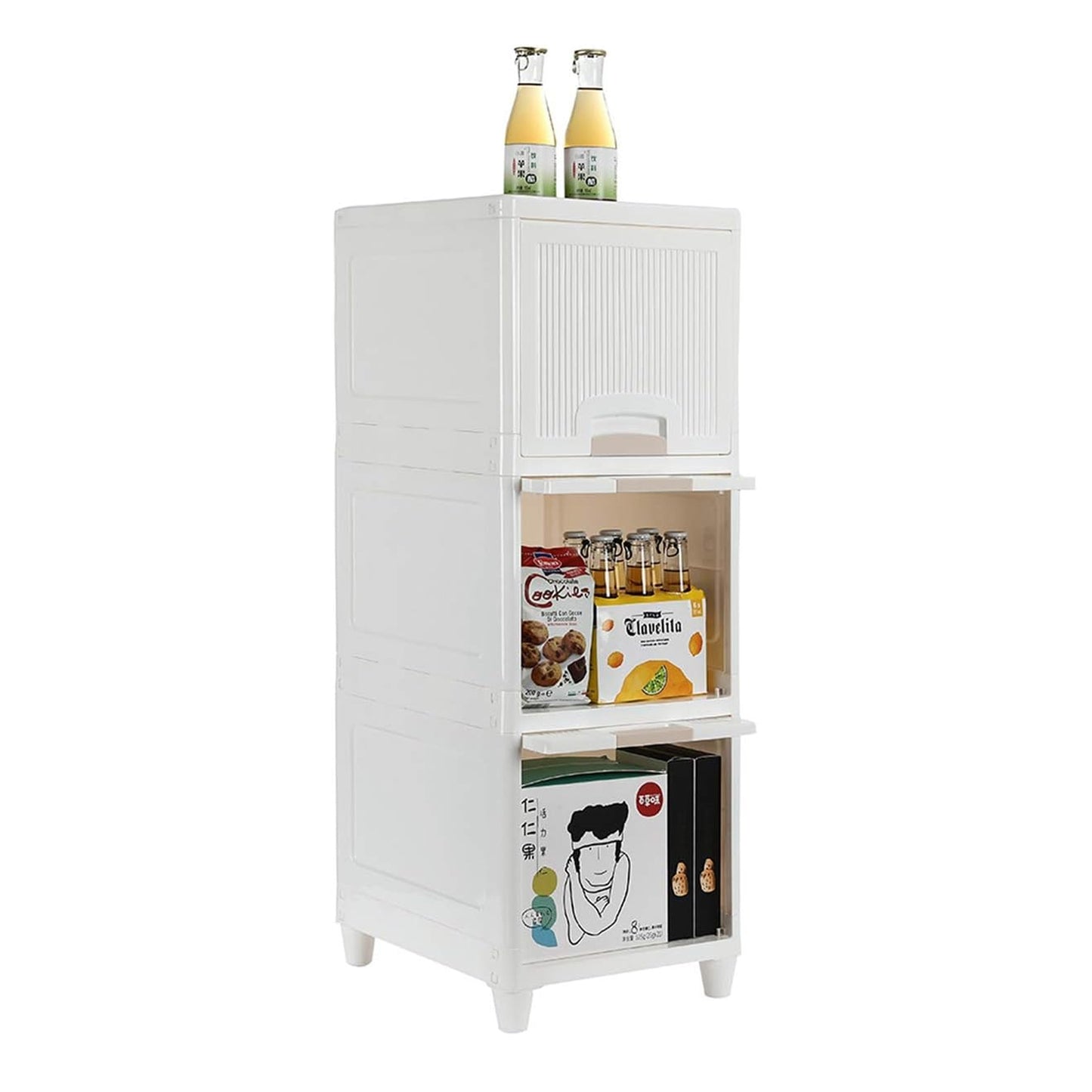 Multipurpose Storage Cabinet Storage Solutions Plastic Drawers Multi Layer Wardrobe Storage Drawers Foldable Multipurpose Drawer Units For Kitchen Bathroom Bedroom Cloth (3layer) - Springkart 