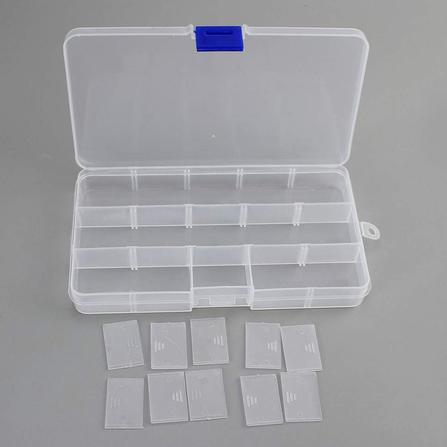 12912 15 Grids Jewelry Organizer Plastic Jewelry Organizer Box Clear Jewelry Organizer Box Plastic Bead Organizers With Adjustable Dividers For Herbs Pills Bead Jewelry And Other Small Item (1 Pc) - Springkart 