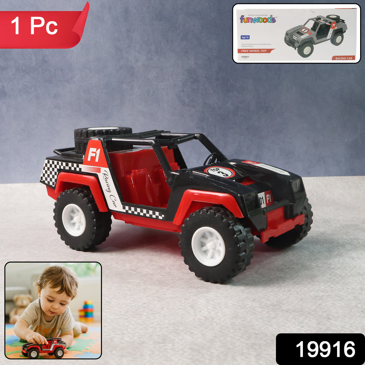 Funwoods Free-wheel Racing Jeep Toy Car - (1 Pc)