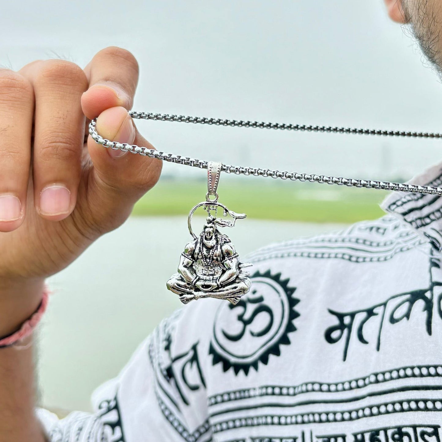 Hanuman Ji Pendant Chain Religious Jewellery For Men And Women (1 Pc) - Springkart 