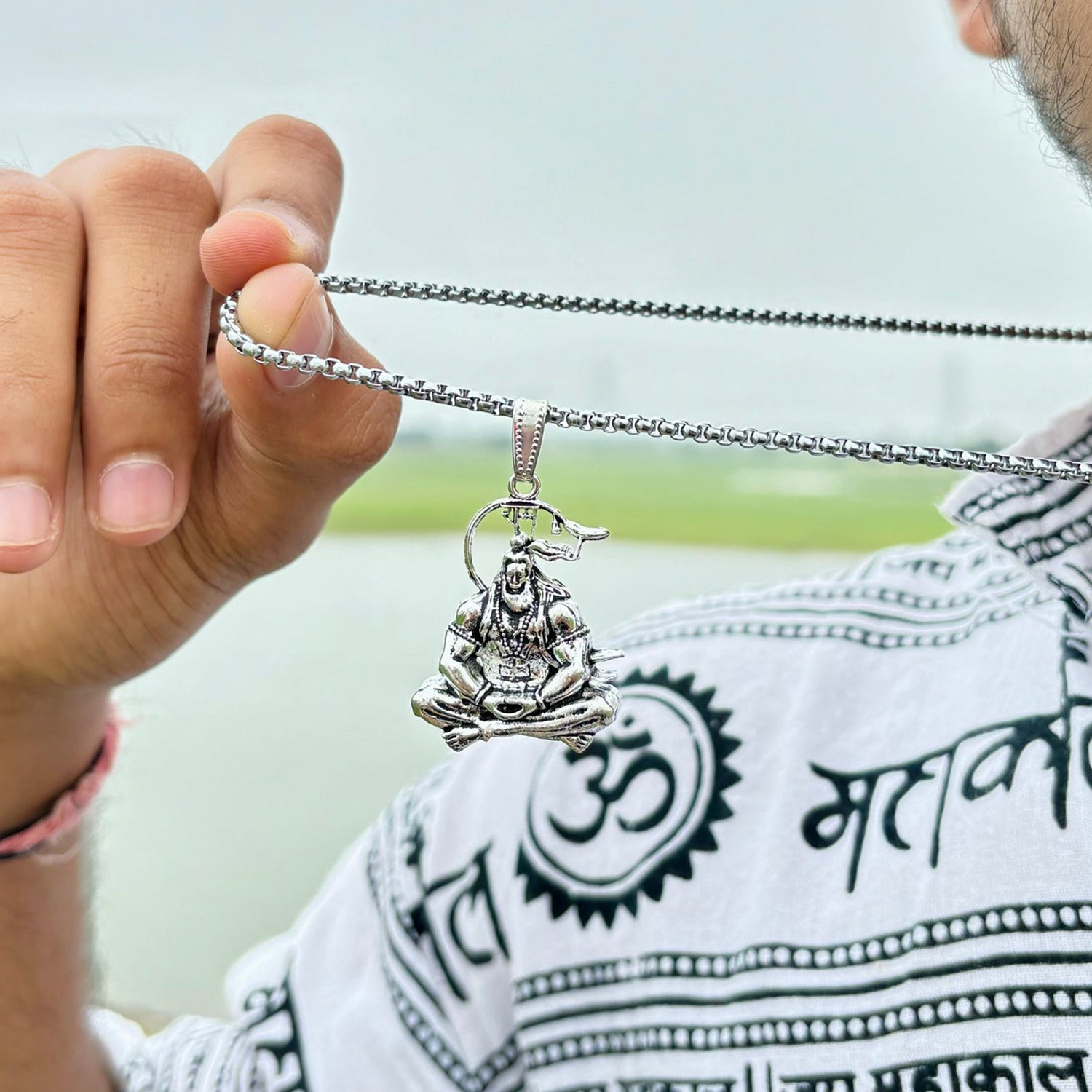 Hanuman Ji Pendant Chain Religious Jewellery For Men And Women (1 Pc) - Springkart 
