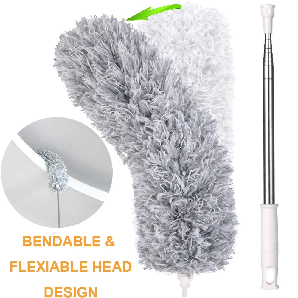 1279 Microfiber Dusters For Cleaning Telescoping Feather Duster With 100 Inches Extendable Handle Pole Dusting Cleaning Tools For Cleaning High Ceiling Ceiling Fan Blinds Cobwebs Furniture Cars - Springkart 
