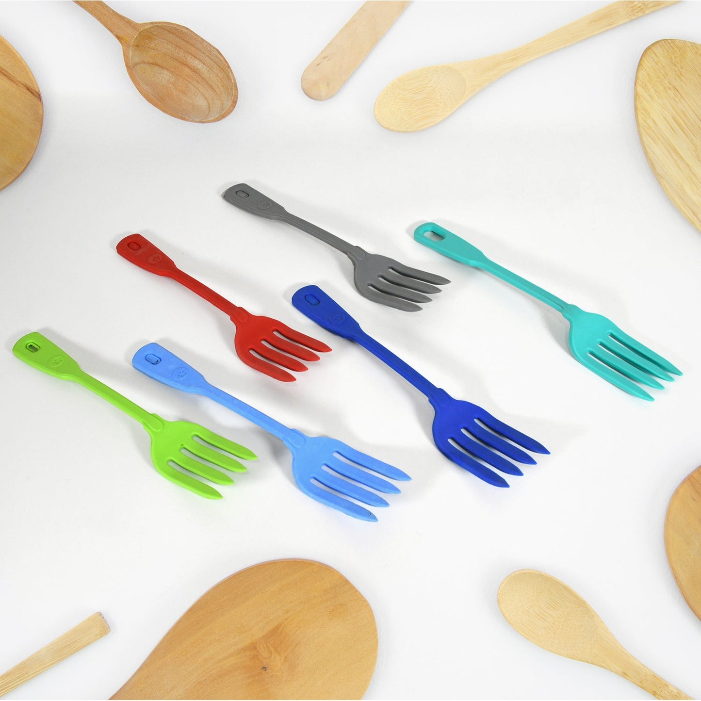 Multipurpose Silicone Spoon, Silicone Basting Spoon Non-Stick Kitchen Utensils Household Gadgets Heat-Resistant Non Stick Spoons Kitchen Cookware Items For Cooking and Baking (6 Pcs Set) - Springkart 