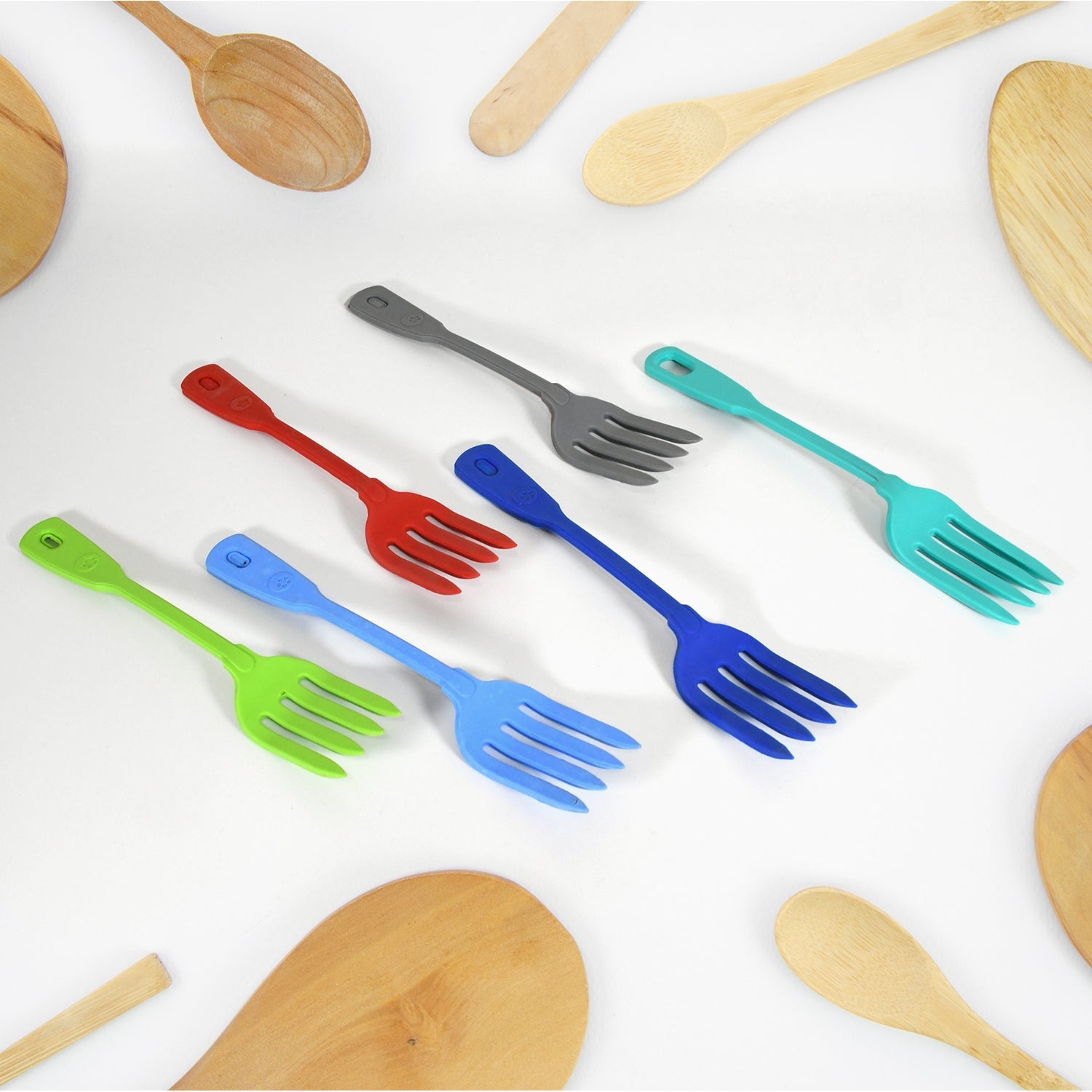 Multipurpose Silicone Spoon, Silicone Basting Spoon Non-Stick Kitchen Utensils Household Gadgets Heat-Resistant Non Stick Spoons Kitchen Cookware Items For Cooking and Baking (6 Pcs Set) - Springkart 