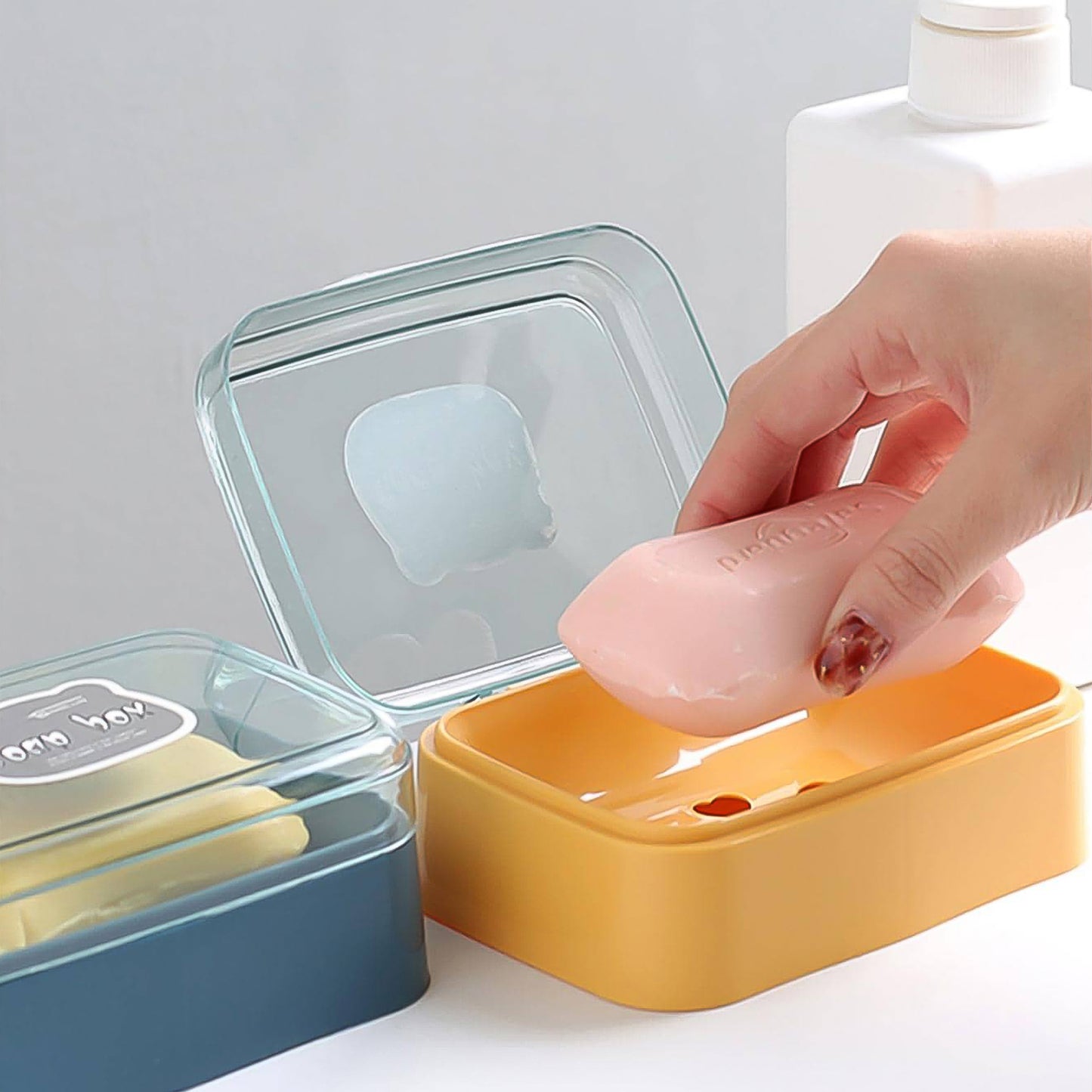 Plastic Soap Dish Portable Plastic Self Draining Soap Holder (1 Pc Mix Color) - Springkart 