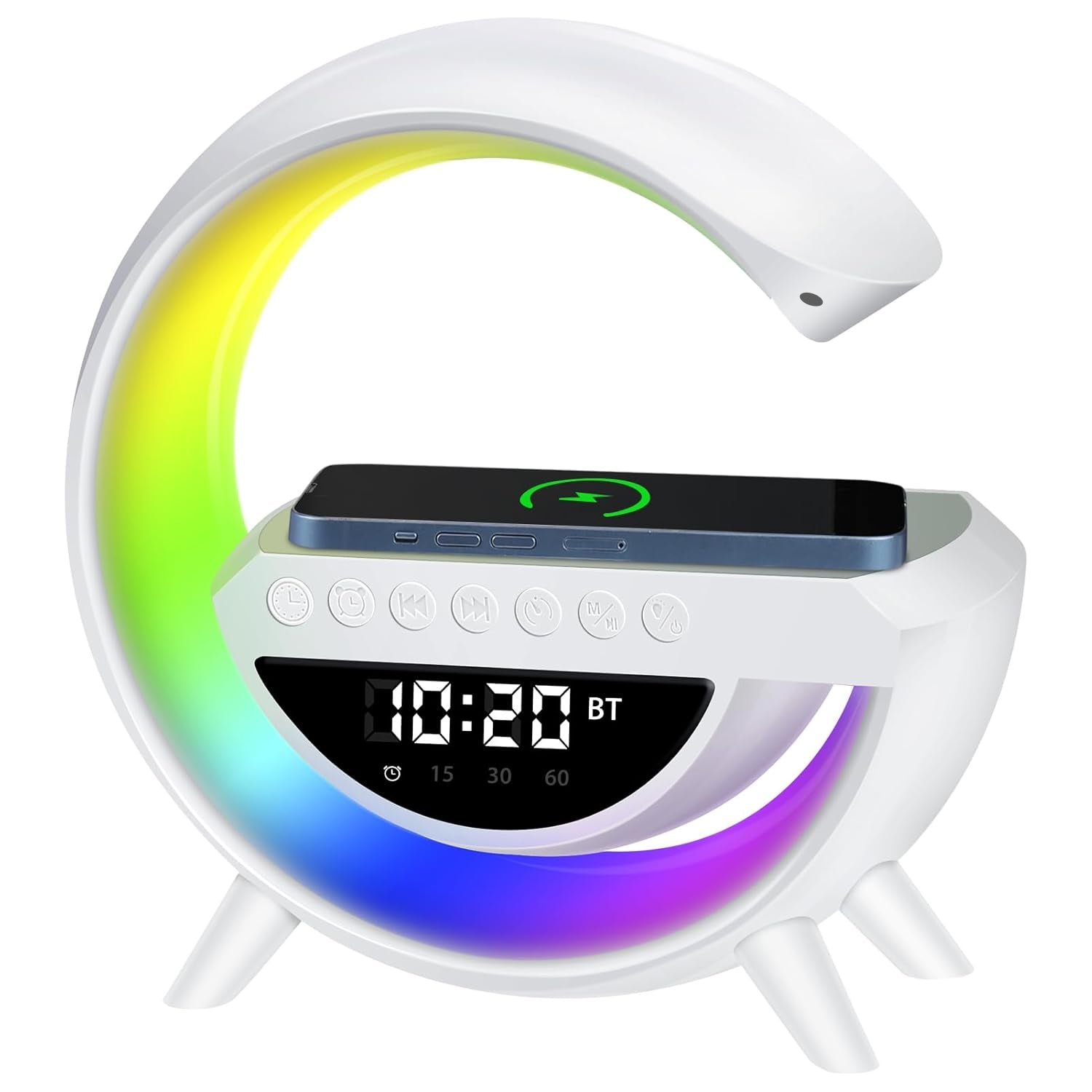 G Lamp Speaker - 3-in-1 Bluetooth Speaker With Fast Wireless Charging (1 Pc) - Springkart 