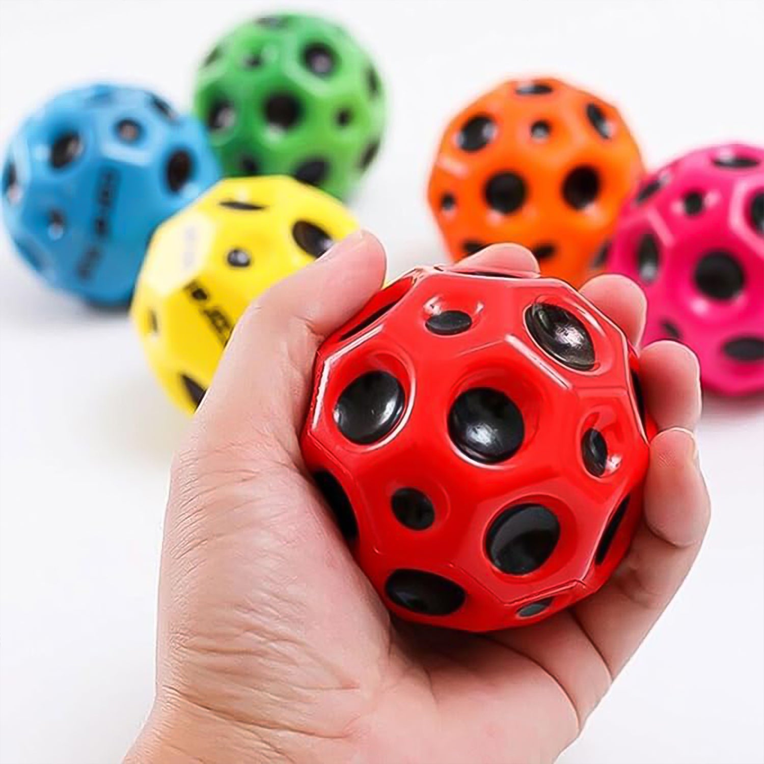 Rubber Super Bouncy Coral Star Anti Stress Ball Multicolor (1 Pc) - Springkart 