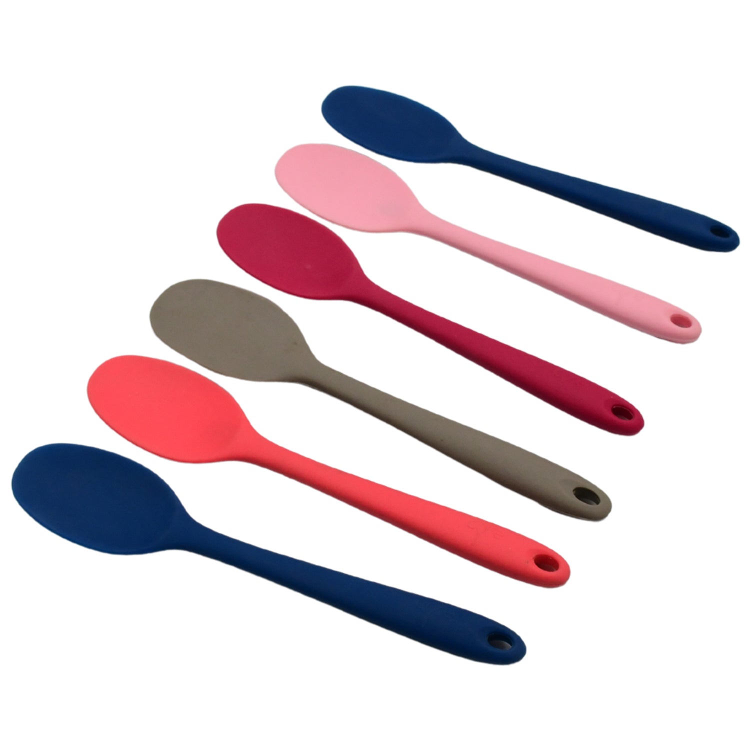 Multipurpose Silicone Spoon, Silicone Basting Spoon Non-Stick Kitchen Utensils Household Gadgets Heat-Resistant Non Stick Spoons Kitchen Cookware Items For Cooking and Baking (6 Pcs Set) - Springkart 